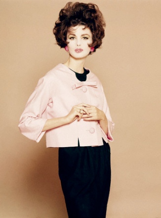 Model in Pink Silk Jacket by Mainbocher
